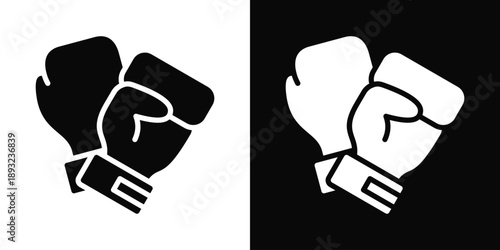 Boxing gloves Icon White And Black Background Style