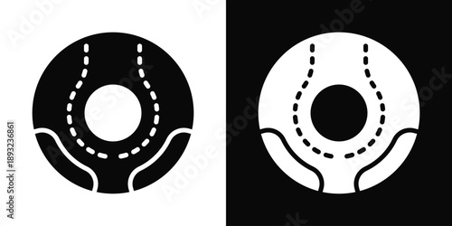 Catchers mitt Icon White And Black Background Style