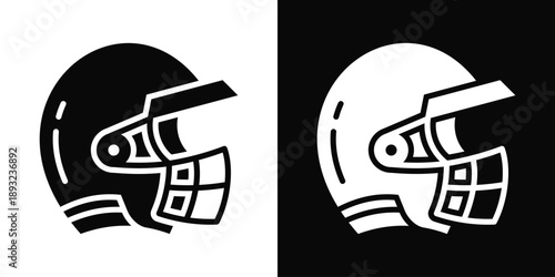 Football helmet Icon White And Black Background Style