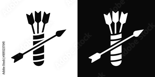 Arrows Icon White And Black Background Style
