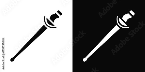 Foil Icon White And Black Background Style