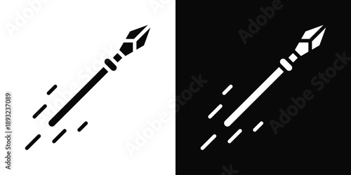 Javelin Icon White And Black Background Style