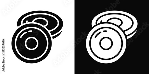 Discus Icon White And Black Background Style