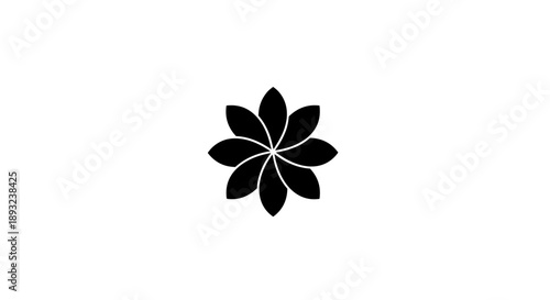 Abstract Black Flower Petal Design.