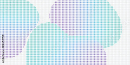 Pastel colored halftone pixelated shapes on with abstract digital texture