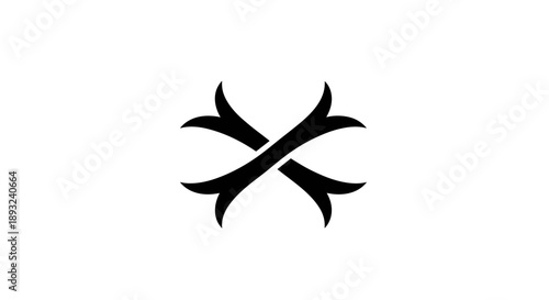 Abstract Black Symbol Intersecting Curves.