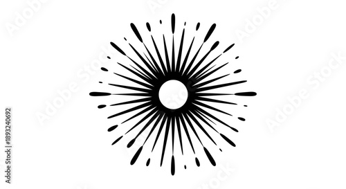 Abstract Bursting Starburst Radial Design Element.