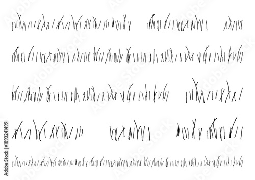 草原の手描きイラストセット1