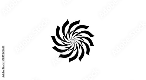 Abstract Swirling Black and White Geometric Pattern.