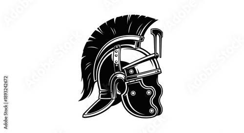 Ancient Roman Centurion Helmet Illustration 1.