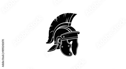 Ancient Roman Centurion Helmet Silhouette Graphic Design.