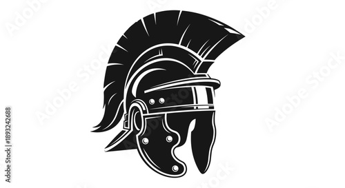Ancient Roman Centurion Helmet Illustration.