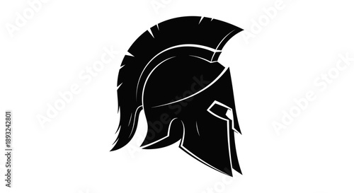 Ancient Spartan Warrior Helmet Silhouette Icon 5.