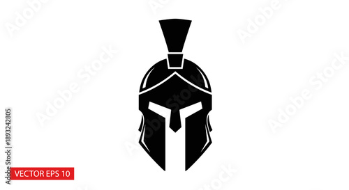 Ancient Spartan Warrior Helmet Silhouette Icon 8.