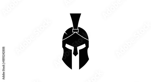 Ancient Spartan Warrior Helmet Silhouette Icon 7.