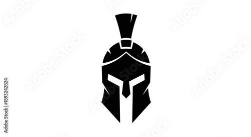 Ancient Spartan Warrior Helmet Silhouette Icon 11.