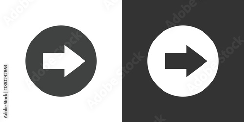 Right Arrow in Solid Circle icon set. Solid glyph series icons