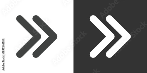 Double Chevron Symbol icon set. Solid glyph series icons