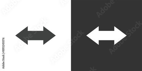Horizontal Double-Headed Arrow icon set. Solid glyph series icons