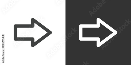 Right Arrow icon set. Solid glyph series icons