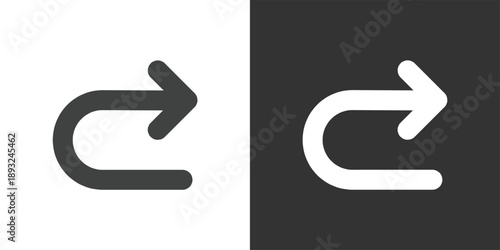 Reply or Forward icon set. Solid glyph series icons