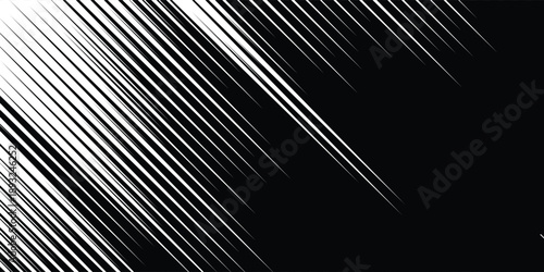 Black radial comics style lines, Straight Vertical Lines, isolated on white background. Speed abstract. Vector illustration