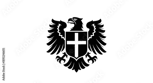 Black Eagle Crest with White Cross Emblem.