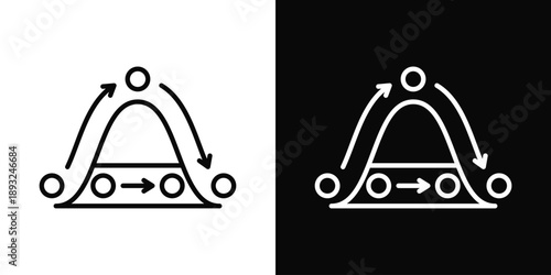 Quantum Tunneling Icon White And Black Background Style