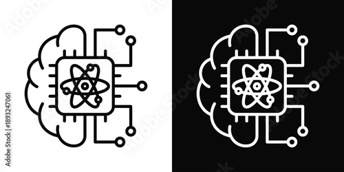 Quantum Decoherence Icon White And Black Background Style