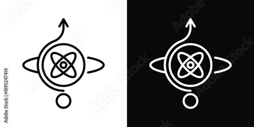 Quantum Magnetism Icon White And Black Background Style