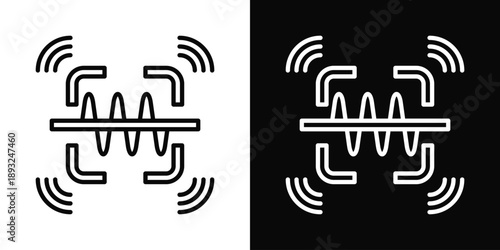 Quantum Imaging Icon White And Black Background Style