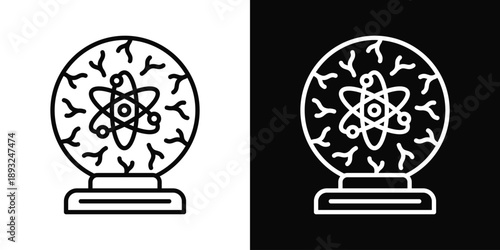Quantum Fusion Icon White And Black Background Style