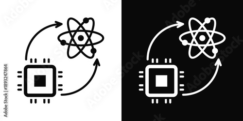 Quantum Sensor Icon White And Black Background Style