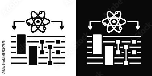 Quantum Circuit Icon White And Black Background Style