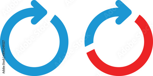 Circular arrows indicating refresh or repeat process on a white background