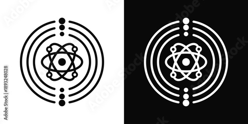 Quantum Energy Levels Icon White And Black Background Style