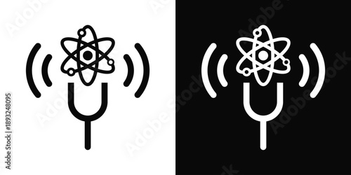 Quantum Resonator Icon White And Black Background Style