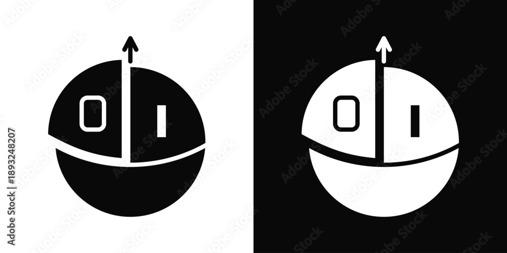 Obraz premium Quantum Information Icon White And Black Background Style