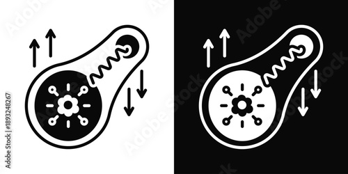 Quantum Coherence Icon White And Black Background Style