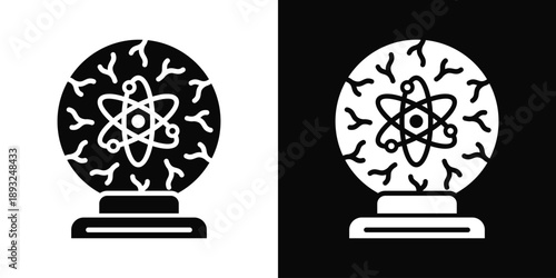 Quantum Fusion Icon White And Black Background Style