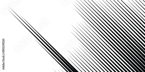 Black radial comics style lines, Straight Vertical Lines, isolated on white background. Speed abstract. Vector illustration