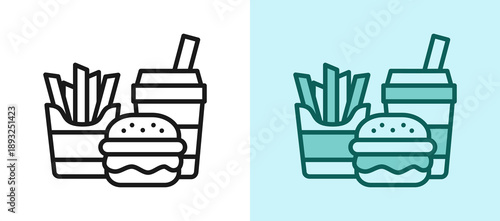 Fast Food whitegreen icon