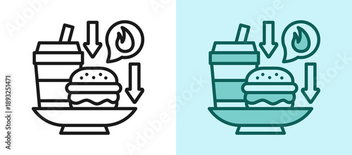 Low Calorie Menu whitegreen icon