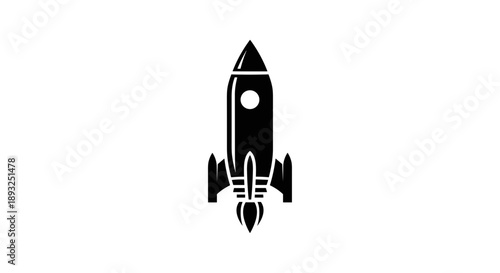 Black silhouette of a rocket ship blasting off 1.