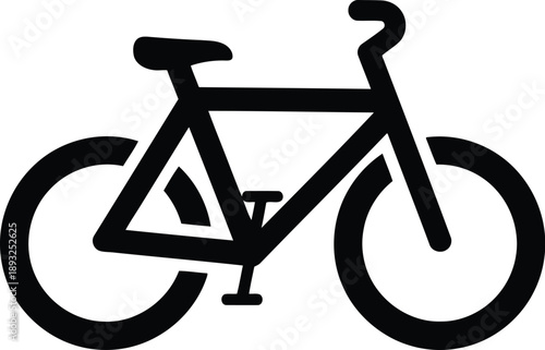 Stylish Black Bicycle Icon for Modern Graphic Design and Eco-Friendly Concepts