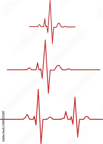 Vital Signs Graphic: Red Heartbeat EKG Line Design for Medical and Health Themes