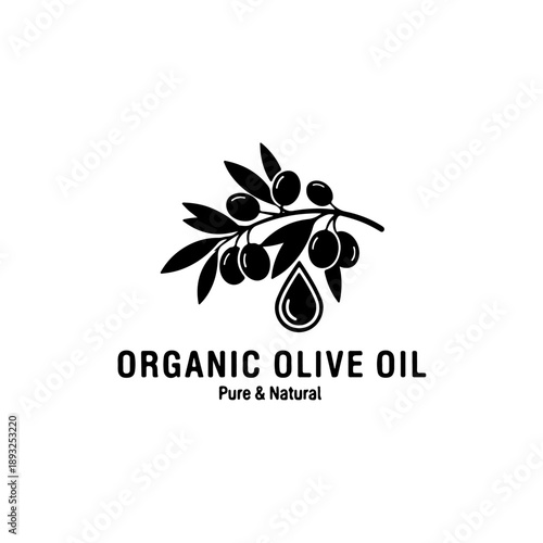 Organic olive oil - pure & natural illustration