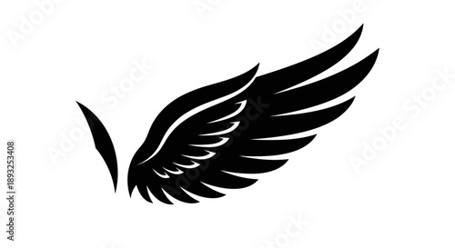Black Wing Silhouette Graphic Design Element 11.