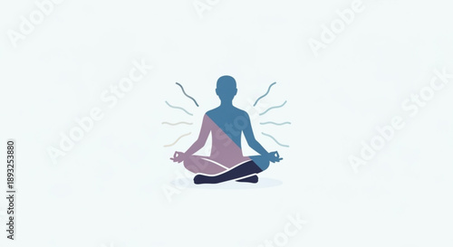 Person meditating in lotus position with energy lines around body