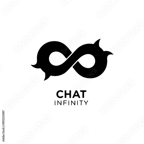 Infinite chat symbol - vector illustration of infinite chat bubbles